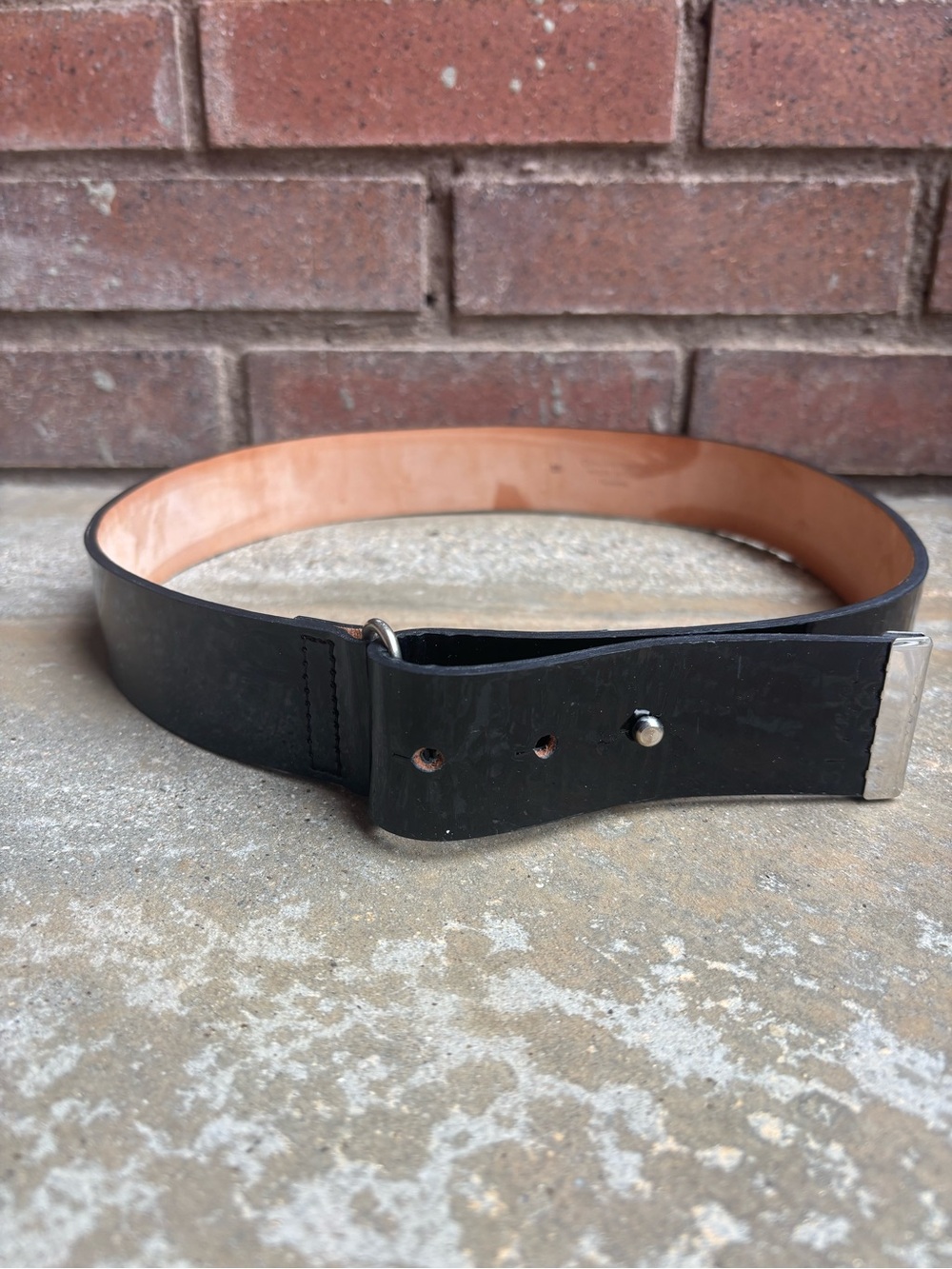 3.1 Phillip Lim Black Leather Belt with Silver Hardware